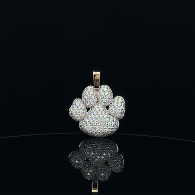 Custom Paw Designed Pendant in 14kt Yellow Gold