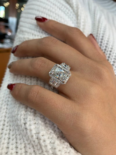 Custom Radiant Center Diamond Engagement Ring