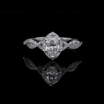 Custom Marquise Center Engagement Ring