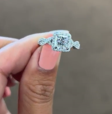 Custom Radiant Center Engagement Ring with a Unique Twist