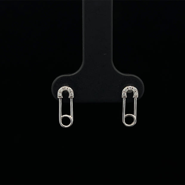 The Safety Pin Diamond Stud Earrings