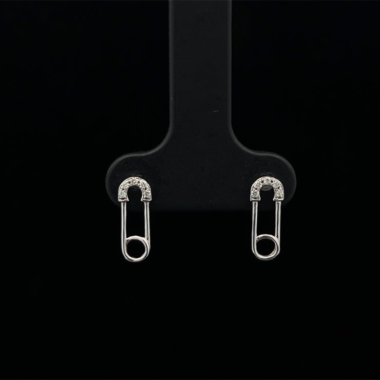 The Safety Pin Diamond Stud Earrings