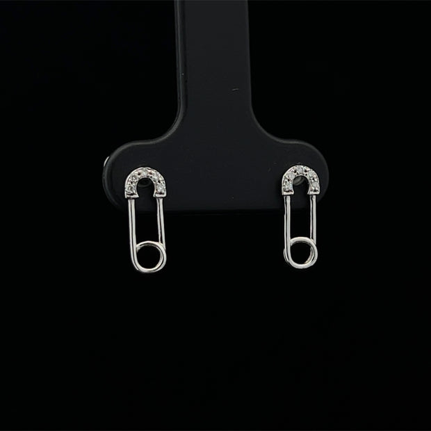 The Safety Pin Diamond Stud Earrings