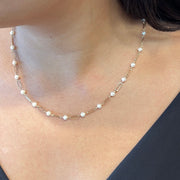 Paperclip Single Link Pearl Necklace