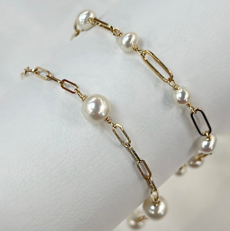 Pearl Paperclip Bracelet