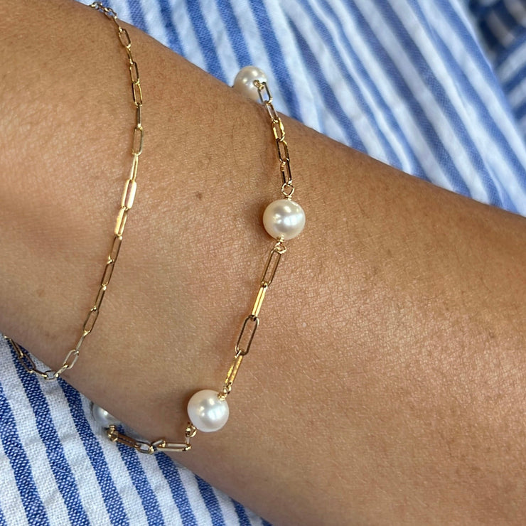Pearl Paperclip Bracelet