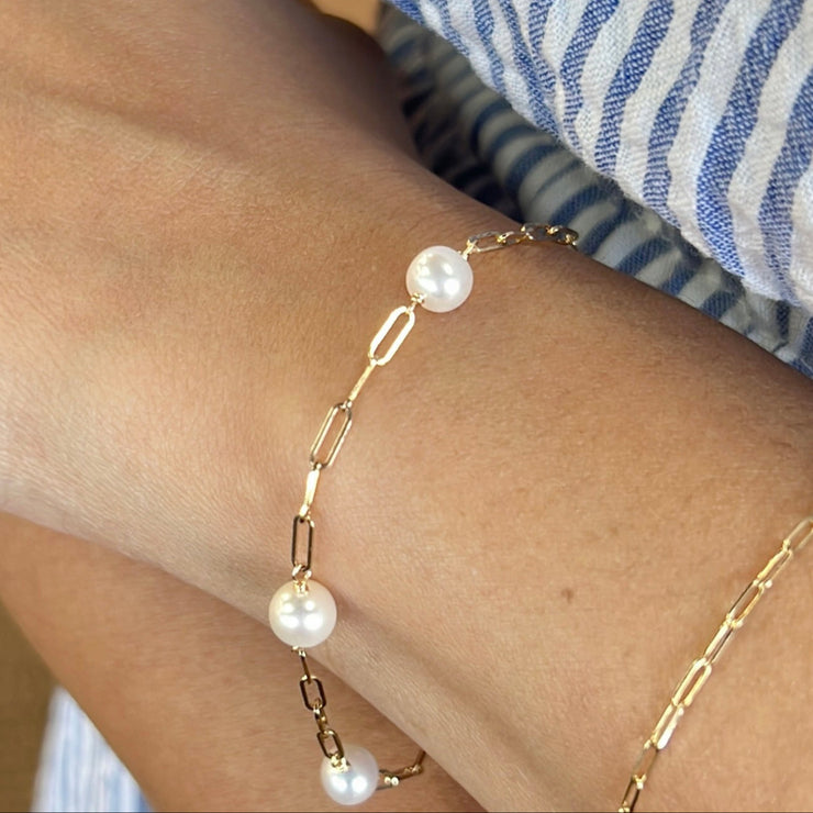 Pearl Paperclip Bracelet