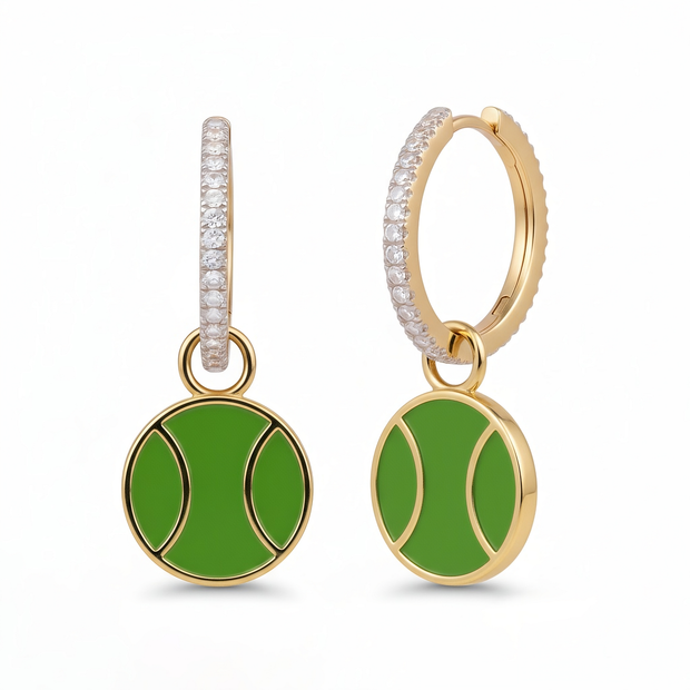 Diamond Hoops with Charms