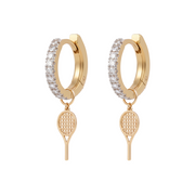 Diamond Hoops with Charms