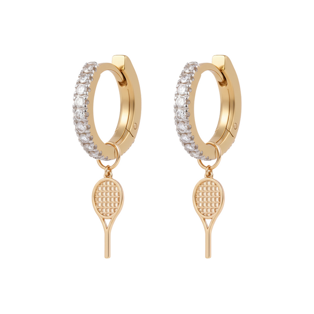 Diamond Hoops with Charms