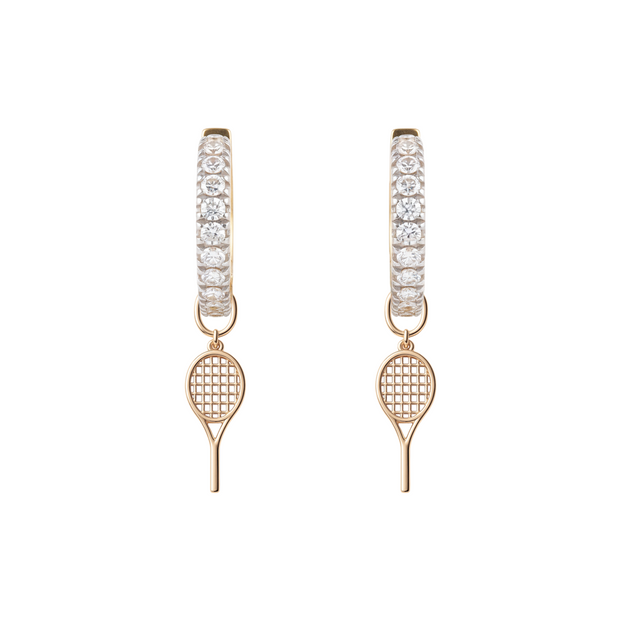 Diamond Hoops with Charms