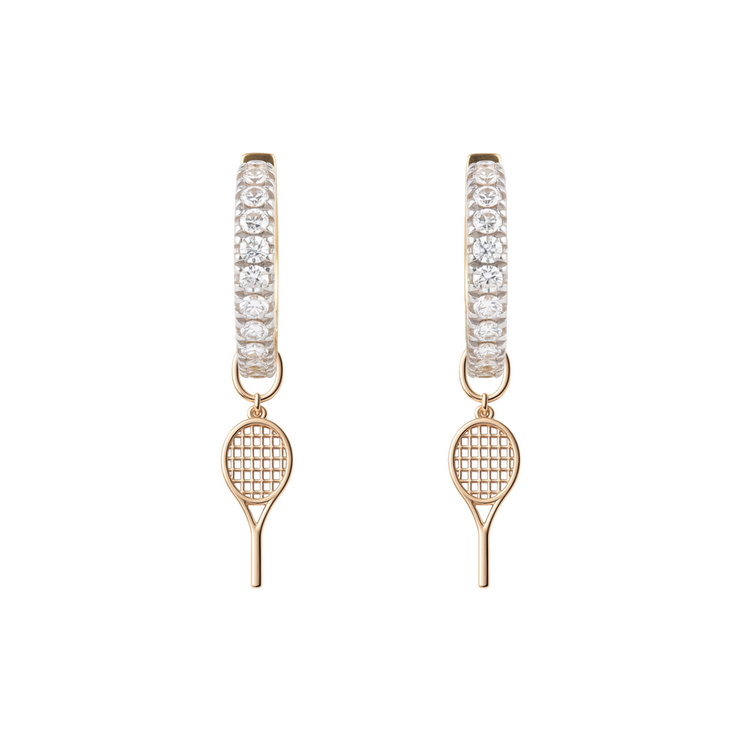 Diamond Hoops with Charms