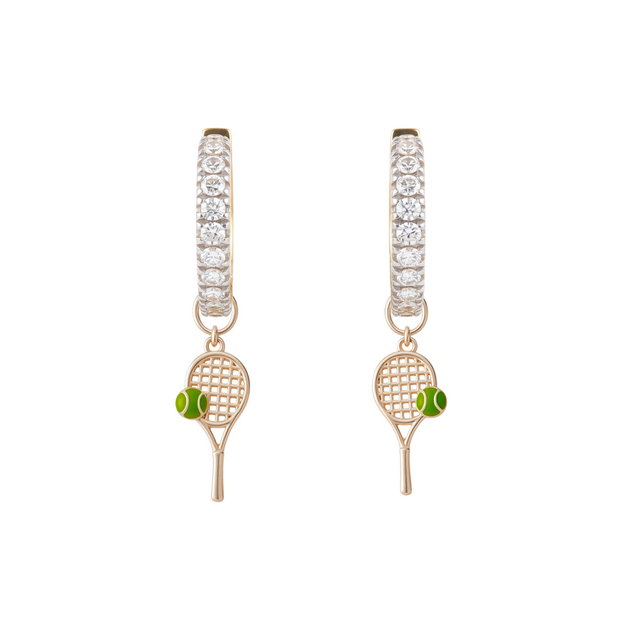 Diamond Hoops with Charms