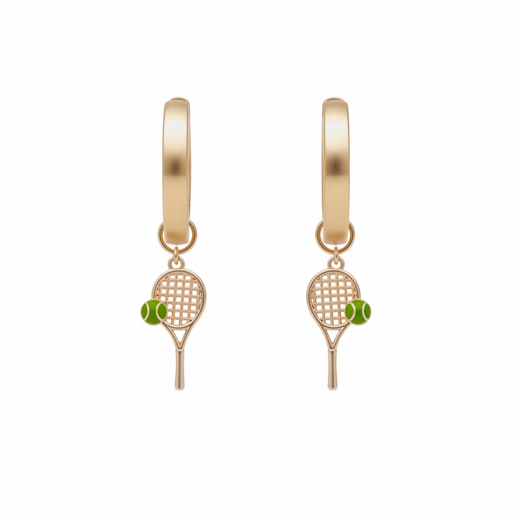 Gold Hoops with Charms