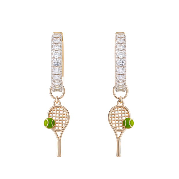 Diamond Hoops with Charms