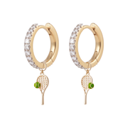 Diamond Hoops with Charms