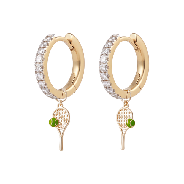 Diamond Hoops with Charms