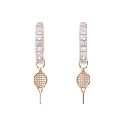 Diamond Hoops with Charms