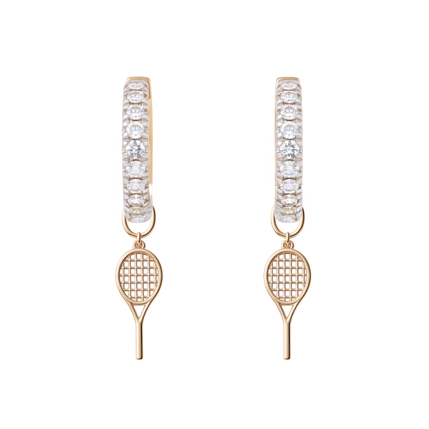 Diamond Hoops with Charms