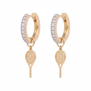 Diamond Hoops with Charms