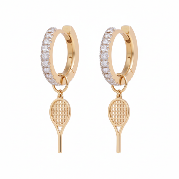 Diamond Hoops with Charms