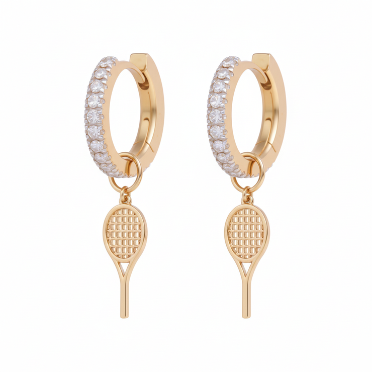 Diamond Hoops with Charms