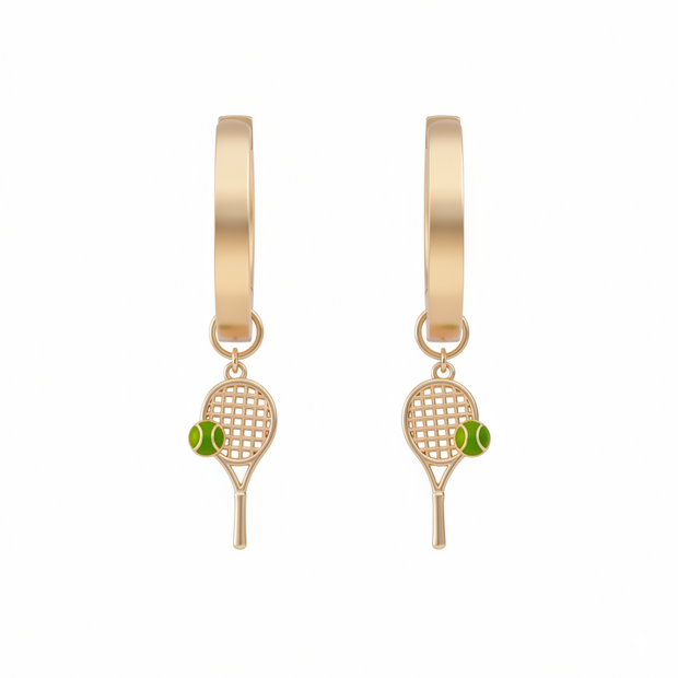 Gold Hoops with Charms