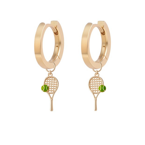 Gold Hoops with Charms