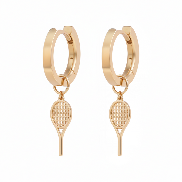 Gold Hoops with Charms