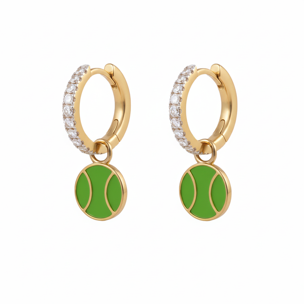 Diamond Hoops with Charms