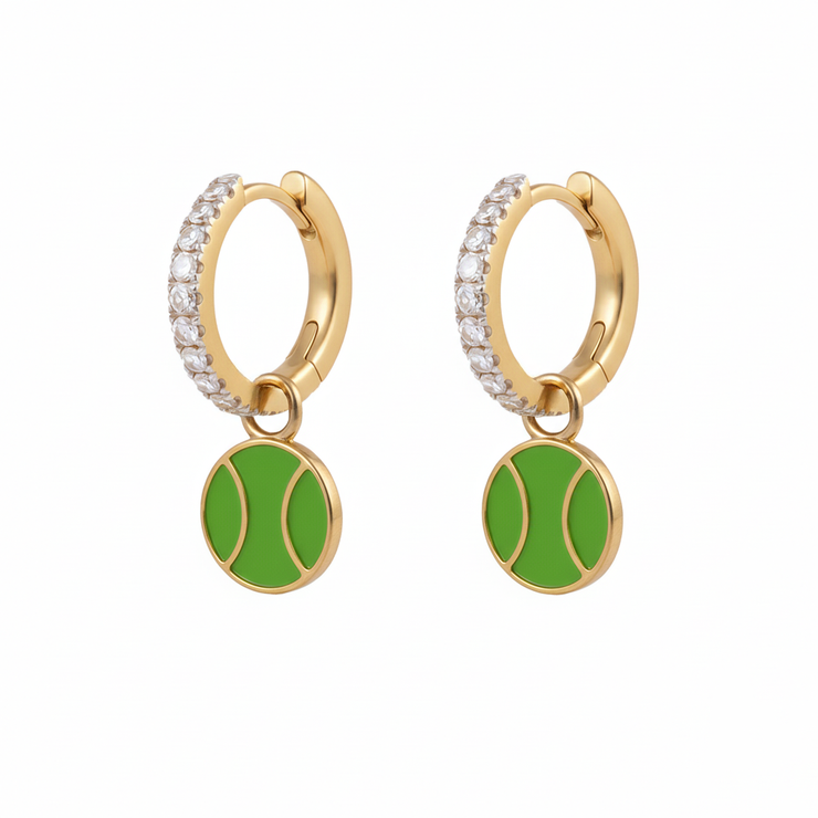 Diamond Hoops with Charms