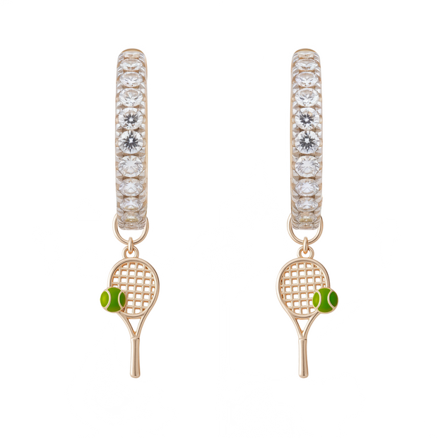Diamond Hoops with Charms