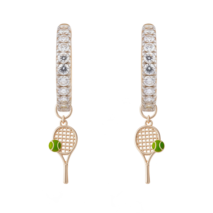 Diamond Hoops with Charms