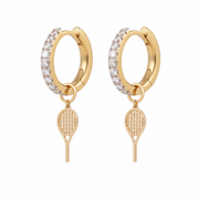 Diamond Hoops with Charms