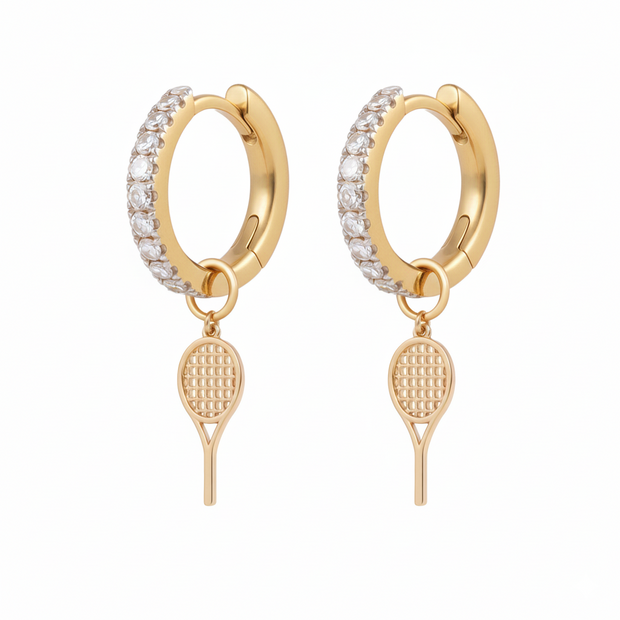 Diamond Hoops with Charms