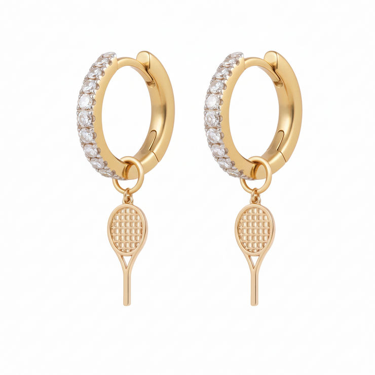 Diamond Hoops with Charms