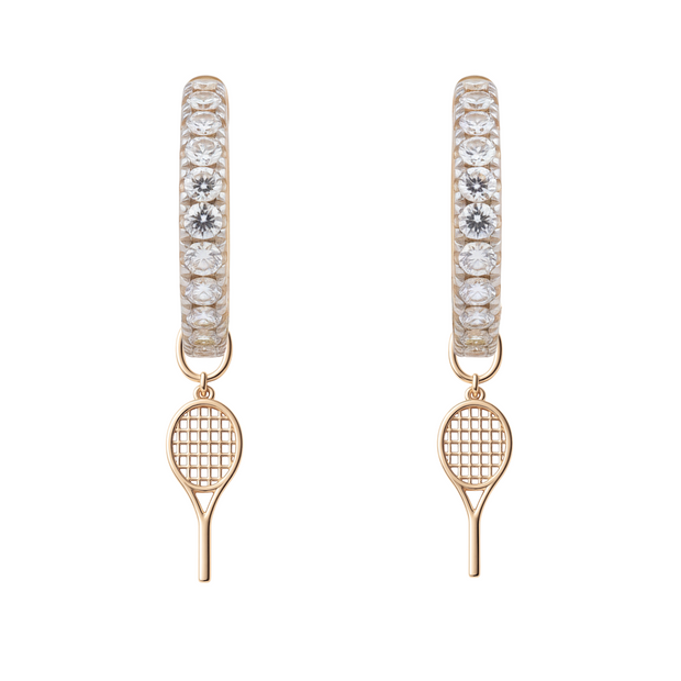 Diamond Hoops with Charms