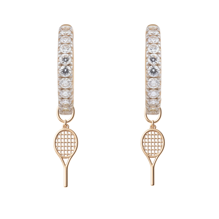 Diamond Hoops with Charms