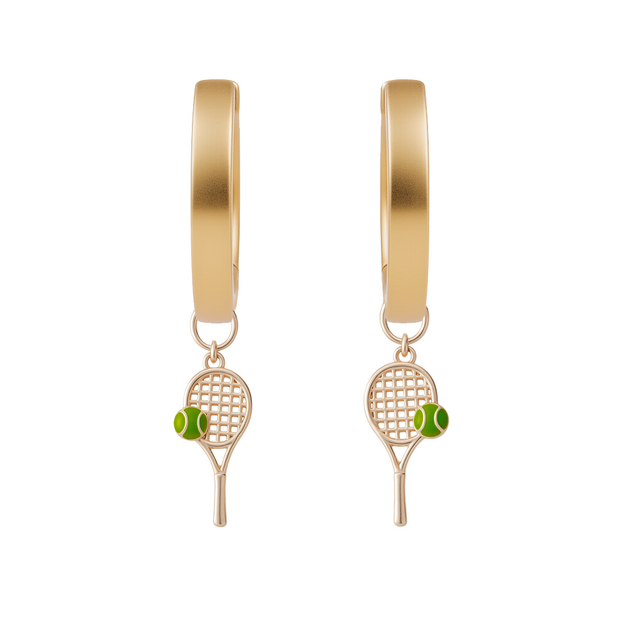 Gold Hoops with Charms