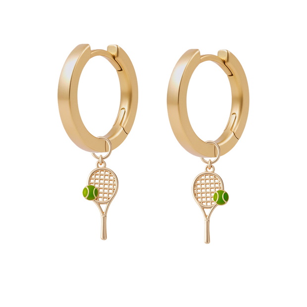 Gold Hoops with Charms