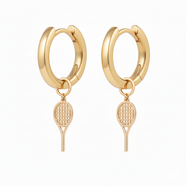 Gold Hoops with Charms