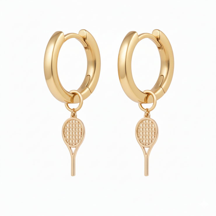 Gold Hoops with Charms