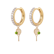 Diamond Hoops with Charms