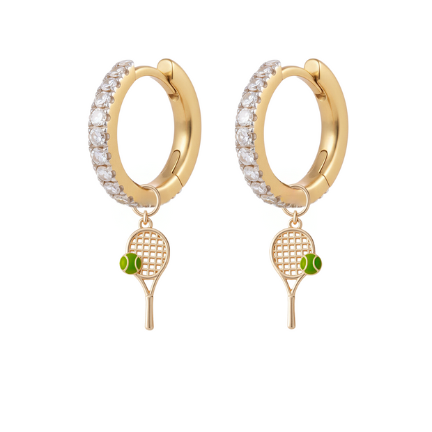 Diamond Hoops with Charms