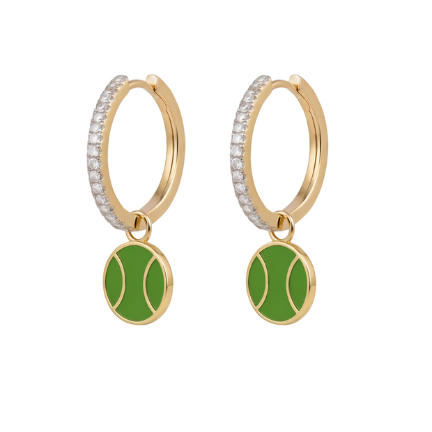 Diamond Hoops with Charms