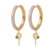 Diamond Hoops with Charms
