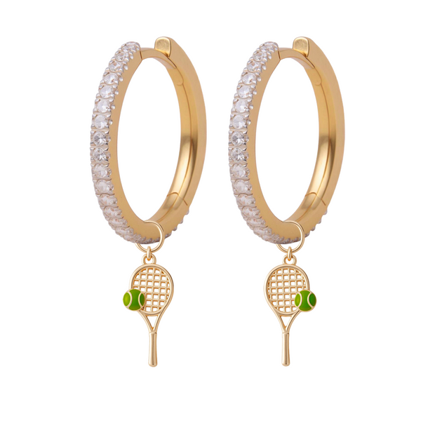 Diamond Hoops with Charms