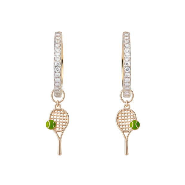 Diamond Hoops with Charms