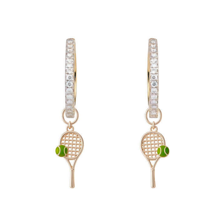 Diamond Hoops with Charms