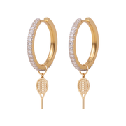 Diamond Hoops with Charms